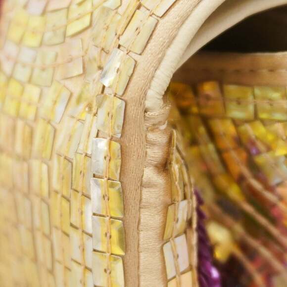 Chanel Shoulder Bag with Double Flap and Chain, Sequins, Gold, Pink, Champagne - Picture 7 of 12